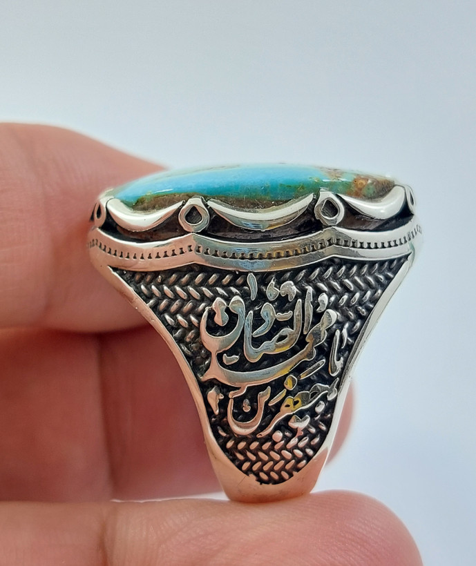 انگشتر نقره فیروزه نیشابوری