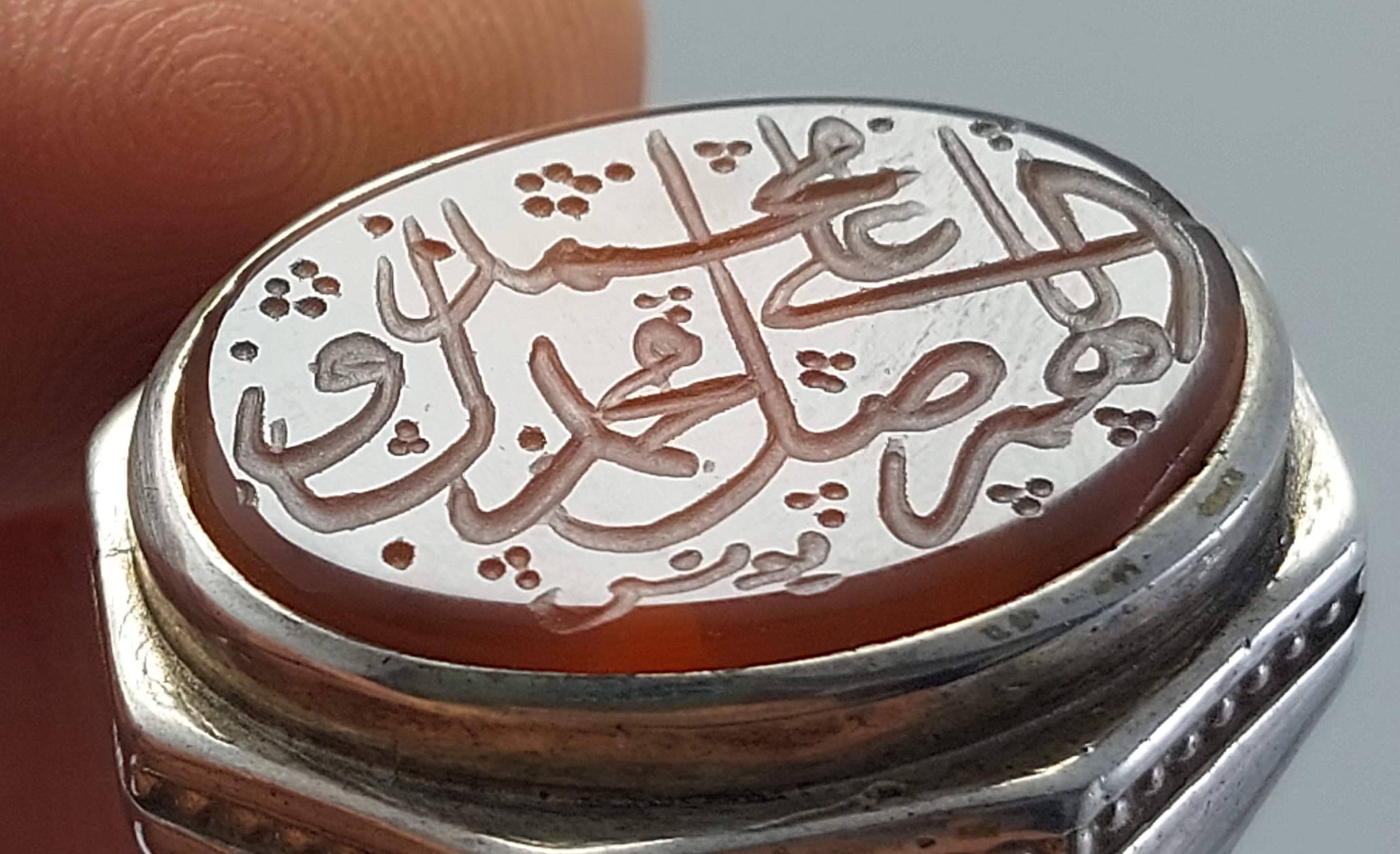 انگشتر نقره عقیق جزع با حکاکی صلوات