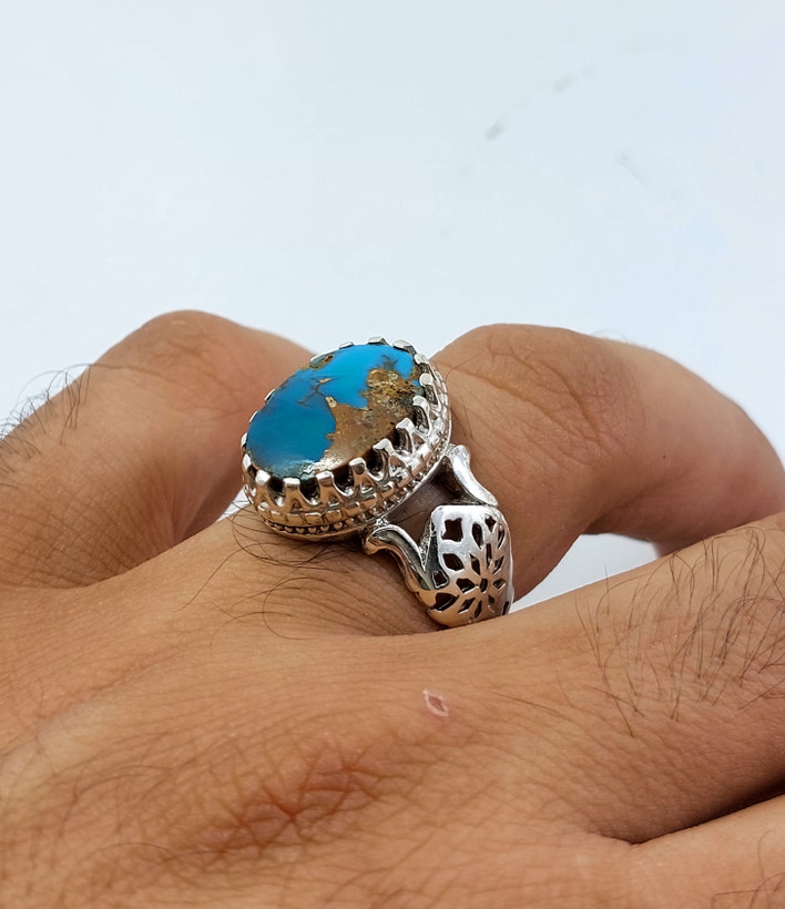 انگشتر نقره فیروزه نیشابوری