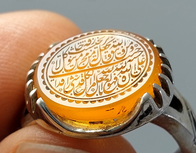انگشتر نقره عقیق یمنی با حکاکی آیه و من یتق الله